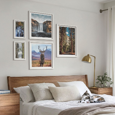 Set of 5 wall art pieces Landscapes waterfalls nature