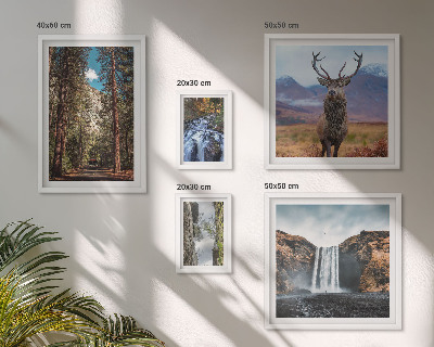Set of 5 wall art pieces Landscapes waterfalls nature