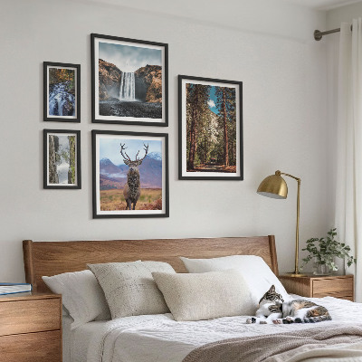 Set of 5 wall art pieces Landscapes waterfalls nature