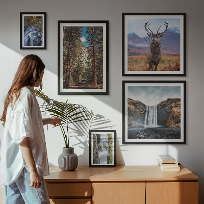Set of 5 wall art pieces Landscapes waterfalls nature