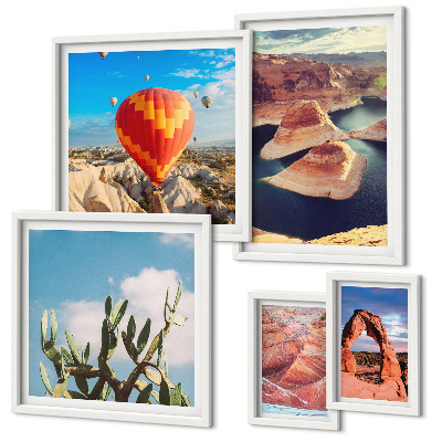 Set of 5 wall art pieces Mountain landscapes and waters