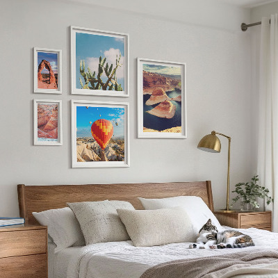 Set of 5 wall art pieces Mountain landscapes and waters