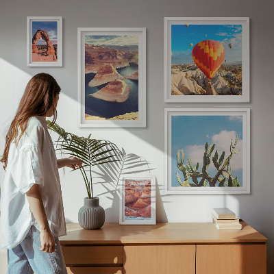 Set of 5 wall art pieces Mountain landscapes and waters