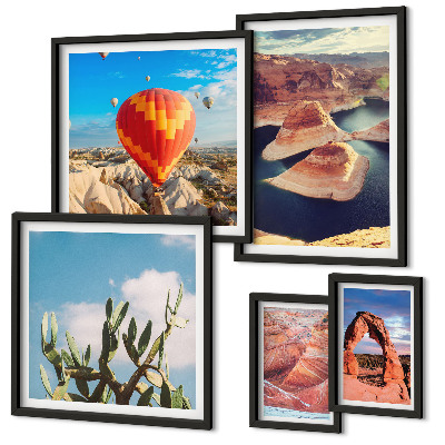 Set of 5 wall art pieces Mountain landscapes and waters