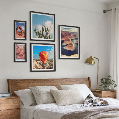 Set of 5 wall art pieces Mountain landscapes and waters