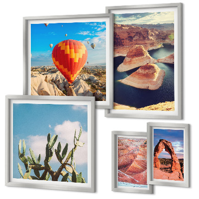 Set of 5 wall art pieces Mountain landscapes and waters