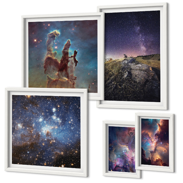 Gallery wall Cosmic landscapes of galaxies