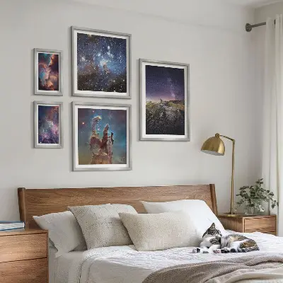 Cosmic galaxies landscape gallery wall a gallery wall set of cosmic galaxy landscapes