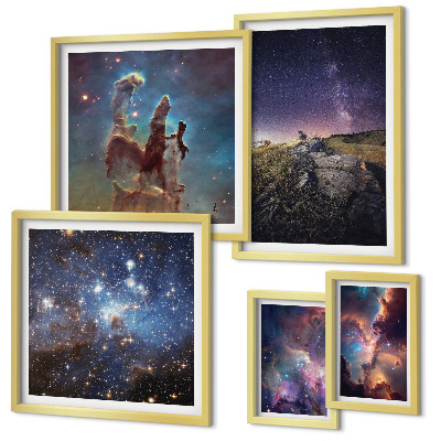 Gallery wall Cosmic landscapes of galaxies