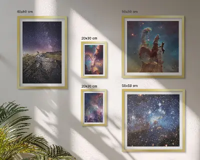 Cosmic galaxies landscape gallery wall a gallery wall set of cosmic galaxy landscapes