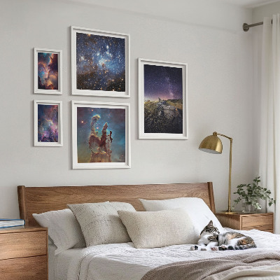 Gallery wall Cosmic landscapes of galaxies