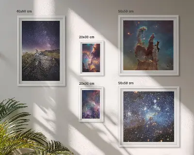Cosmic galaxies landscape gallery wall a gallery wall set of cosmic galaxy landscapes