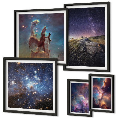 Gallery wall Cosmic landscapes of galaxies