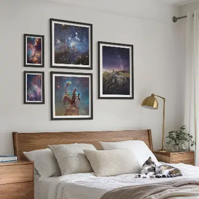 Cosmic galaxies landscape gallery wall a gallery wall set of cosmic galaxy landscapes