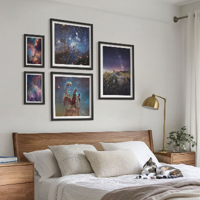 Gallery wall Cosmic landscapes of galaxies