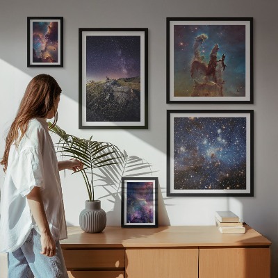 Gallery wall Cosmic landscapes of galaxies