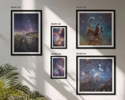 Cosmic galaxies landscape gallery wall a gallery wall set of cosmic galaxy landscapes