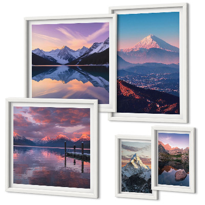 Set of 5 wall art pieces Mountain views, picturesque peaks