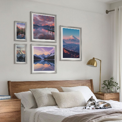 Set of 5 wall art pieces Mountain views, picturesque peaks