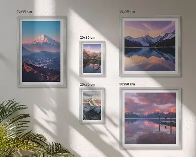 5-Piece Wall Art Set with picturesque mountain peaks