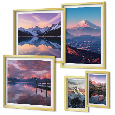 Set of 5 wall art pieces Mountain views, picturesque peaks