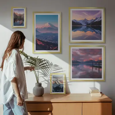5-Piece Wall Art Set with picturesque mountain peaks