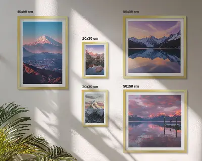 5-Piece Wall Art Set with picturesque mountain peaks