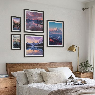 Set of 5 wall art pieces Mountain views, picturesque peaks