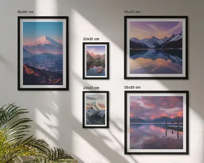 5-Piece Wall Art Set with picturesque mountain peaks