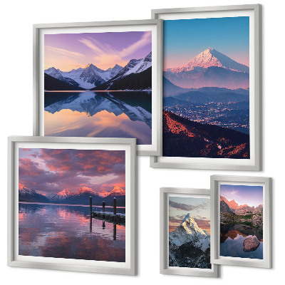 Set of 5 wall art pieces Mountain views, picturesque peaks