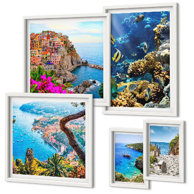 Gallery wall Seaside landscapes, fish, beaches