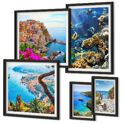 Gallery wall Seaside landscapes, fish, beaches