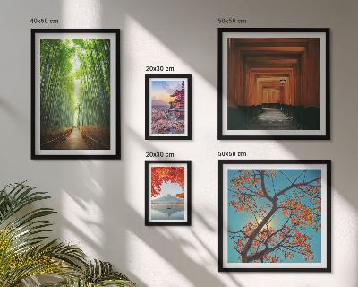 Framed photo set Landscapes of Japan bamboo flowers