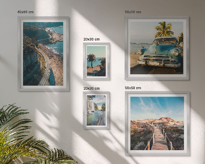Set of 5 wall art pieces Landscapes travel cars nature