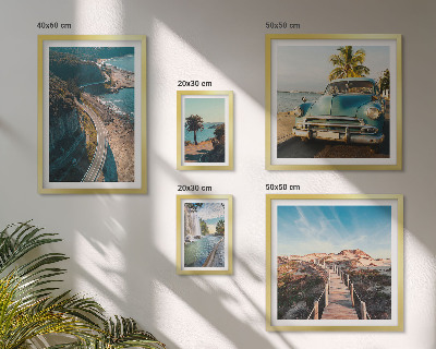 Set of 5 wall art pieces Landscapes travel cars nature