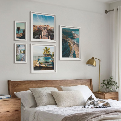 Set of 5 wall art pieces Landscapes travel cars nature