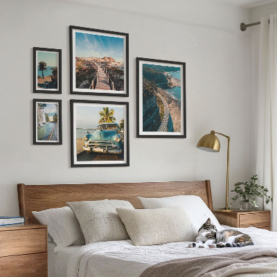 Set of 5 wall art pieces Landscapes travel cars nature