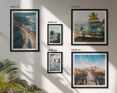 Set of 5 wall art pieces Landscapes travel cars nature