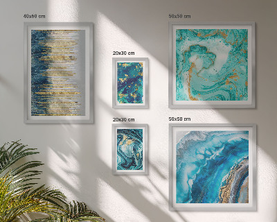 Framed photo set Abstract blue compositions