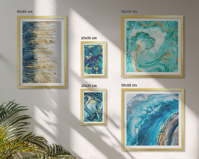Framed photo set Abstract blue compositions