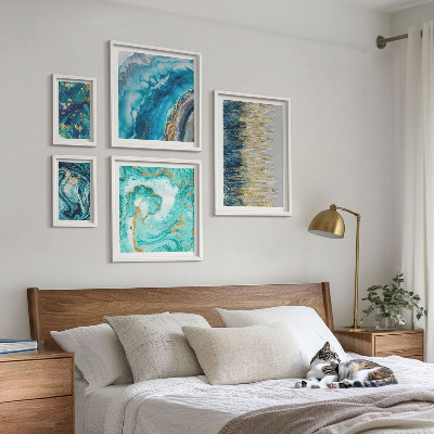 Framed photo set Abstract blue compositions