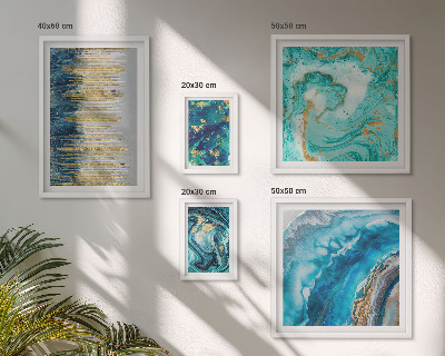 Framed photo set Abstract blue compositions