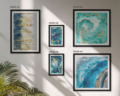 Framed photo set Abstract blue compositions