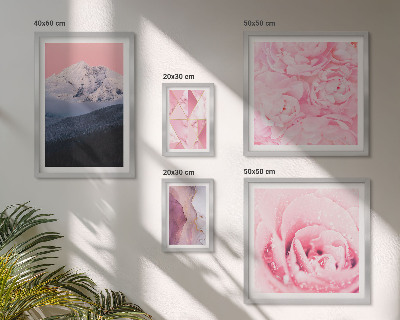 Set of 5 wall art pieces Pink landscapes modern flowers