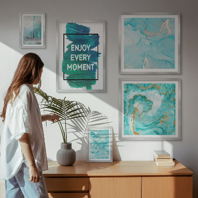 Framed photo set Abstract compositions with inscriptions