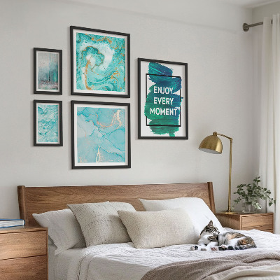Framed photo set Abstract compositions with inscriptions
