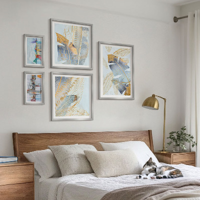 Set of 5 wall art pieces Modern plant motifs