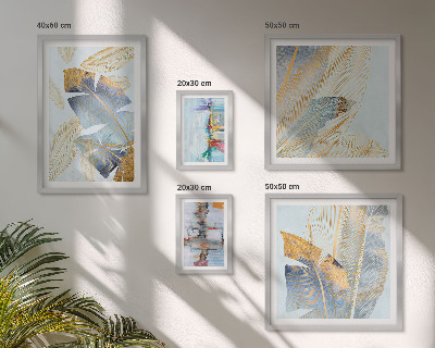 Set of 5 wall art pieces Modern plant motifs
