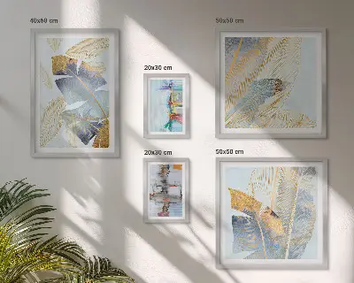 Modern plant motif wall art set set of 5 pieces