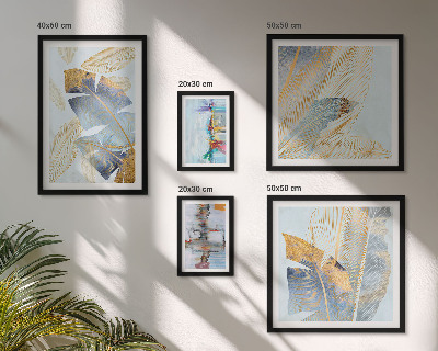 Set of 5 wall art pieces Modern plant motifs